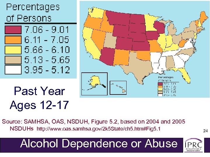 Past Year Ages 12 -17 Source: SAMHSA, OAS, NSDUH, Figure 5. 2, based on