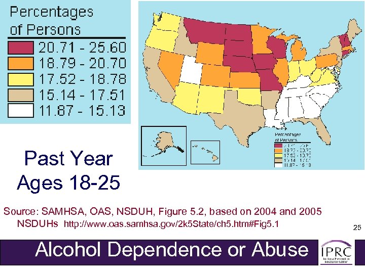 Past Year Ages 18 -25 Source: SAMHSA, OAS, NSDUH, Figure 5. 2, based on