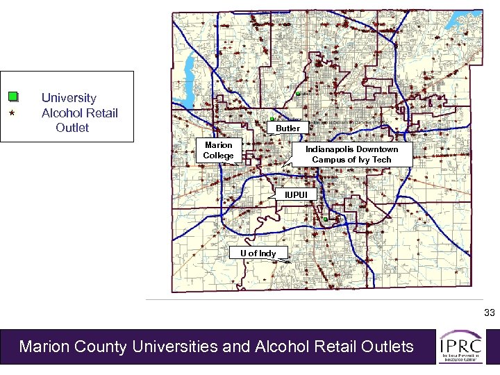 University Alcohol Retail Outlet Butler Marion College Indianapolis Downtown Campus of Ivy Tech IUPUI