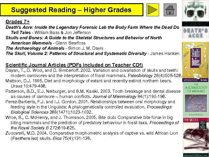 Suggested Reading – Higher Grades 7+ Death's Acre: Inside the Legendary Forensic Lab the