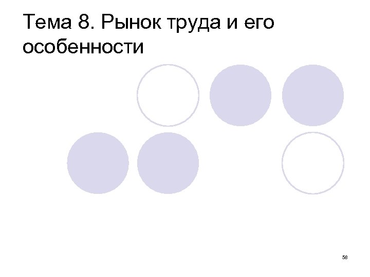 Тема 8. Рынок труда и его особенности 58 