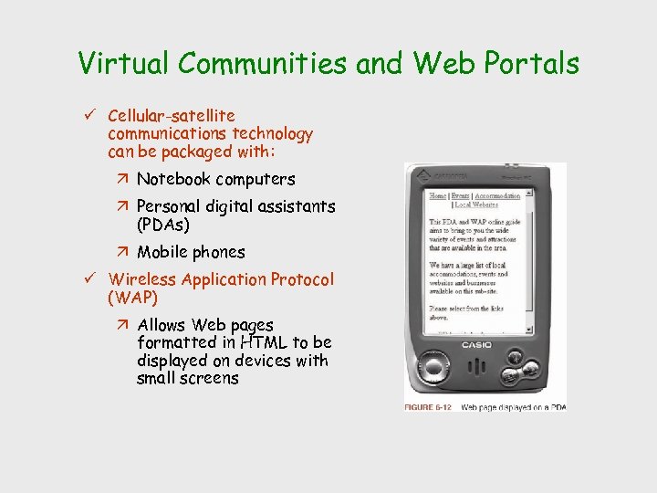 Virtual Communities and Web Portals ü Cellular-satellite communications technology can be packaged with: ä