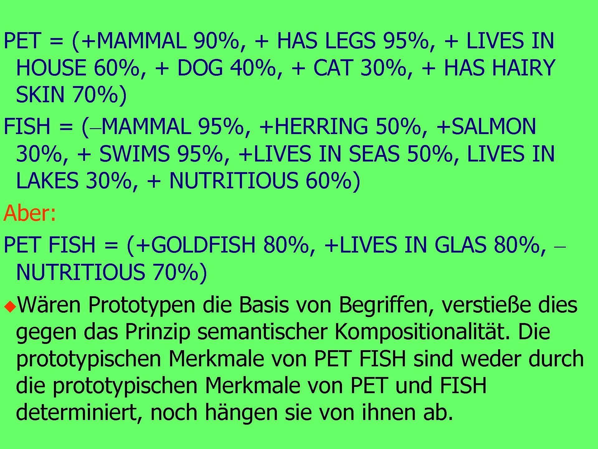 PET = (+MAMMAL 90%, + HAS LEGS 95%, + LIVES IN HOUSE 60%, +