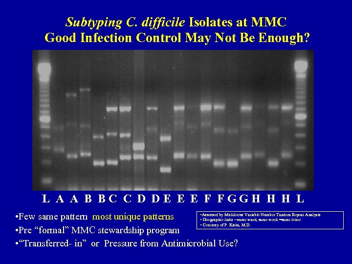 Subtyping C. difficile Isolates at MMC Good Infection Control May Not Be Enough? L