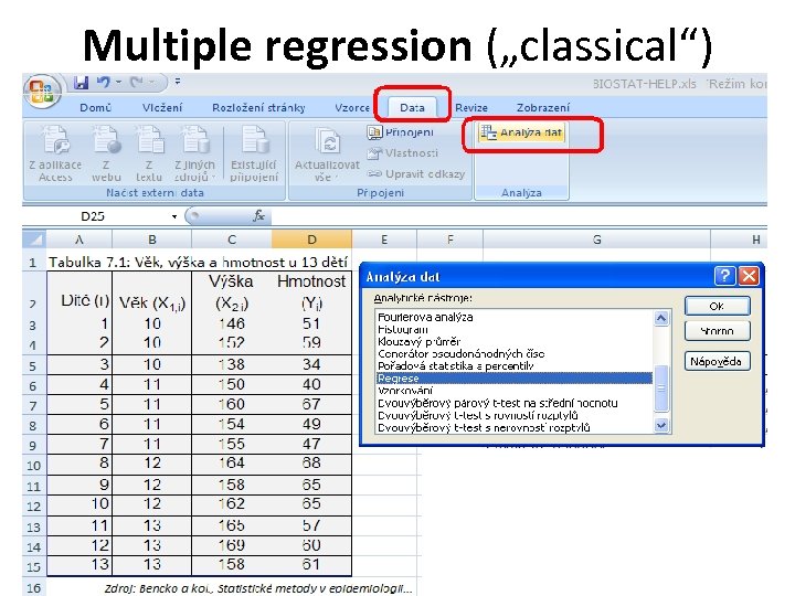 Multiple regression („classical“) 