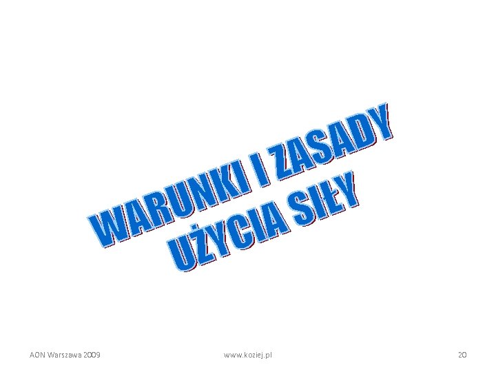 AON Warszawa 2009 www. koziej. pl 20 