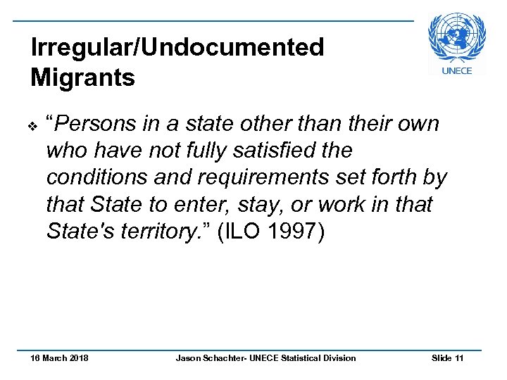 Irregular/Undocumented Migrants v “Persons in a state other than their own who have not