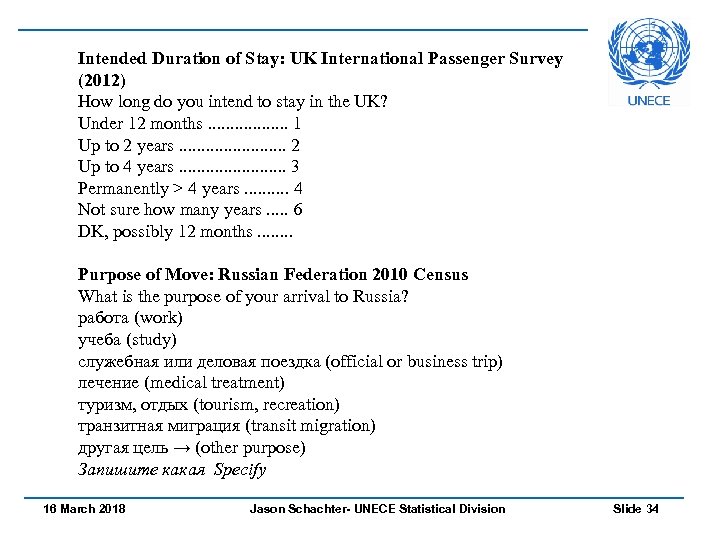 Intended Duration of Stay: UK International Passenger Survey (2012) How long do you intend
