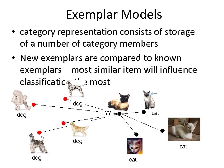 Exemplar Models • category representation consists of storage of a number of category members
