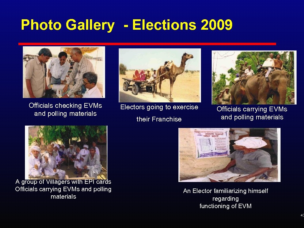 Photo Gallery - Elections 2009 Officials checking EVMs and polling materials A group of