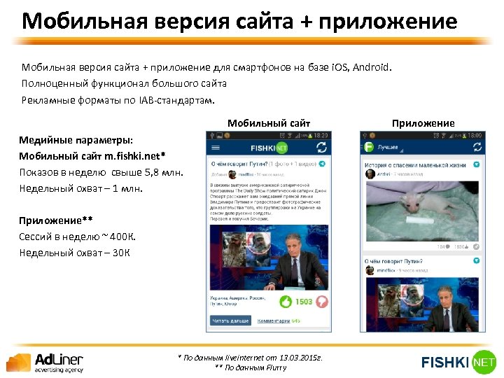 Мобильная версия сайта + приложение для смартфонов на базе i. OS, Android. Полноценный функционал