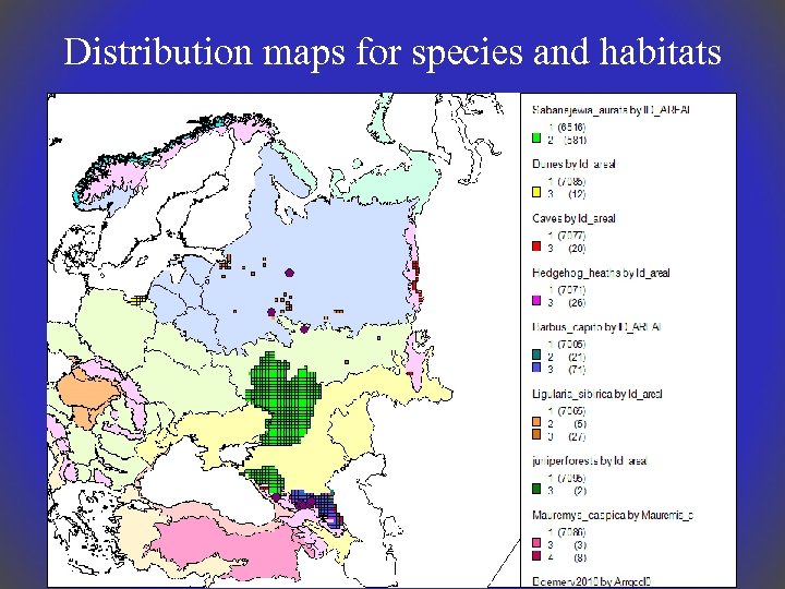 Distribution maps for species and habitats 