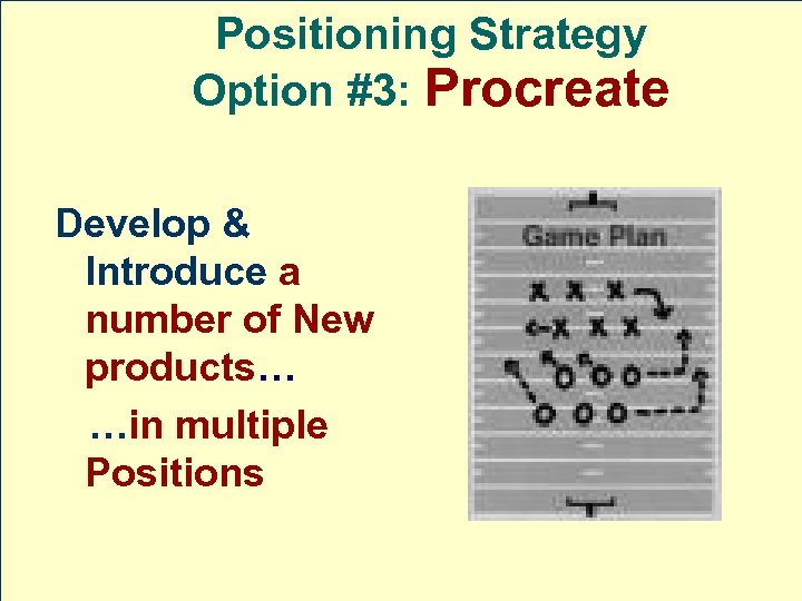 Positioning Strategy Option #3: Procreate Develop & Introduce a number of New products… …in