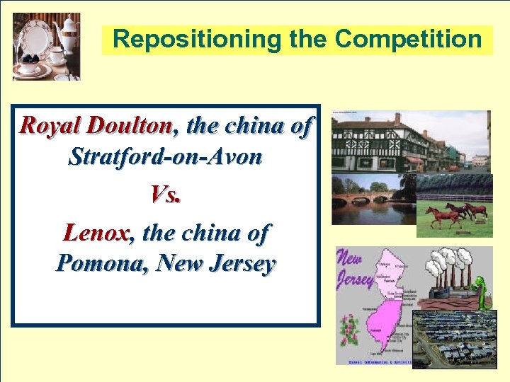 Repositioning the Competition Royal Doulton, the china of Stratford-on-Avon Vs. Lenox, the china of