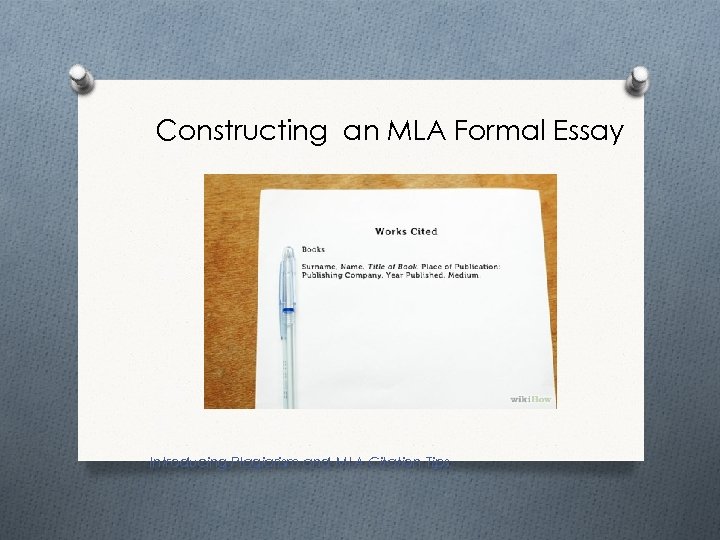 formal essay mla