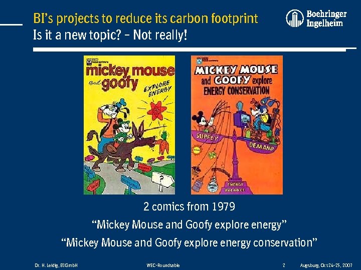 BI’s projects to reduce its carbon footprint Is it a new topic? – Not