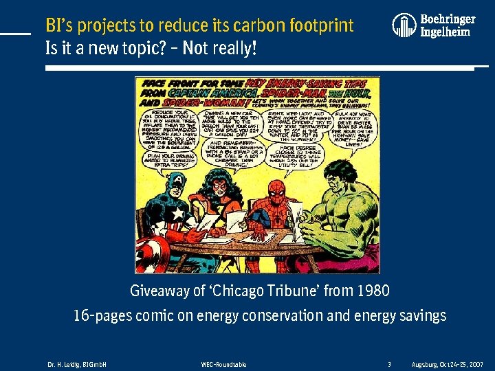 BI’s projects to reduce its carbon footprint Is it a new topic? – Not