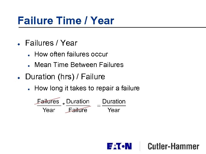 Failure Time / Year l Failures / Year n n l How often failures