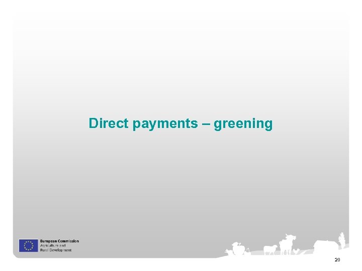 Direct payments – greening 20 