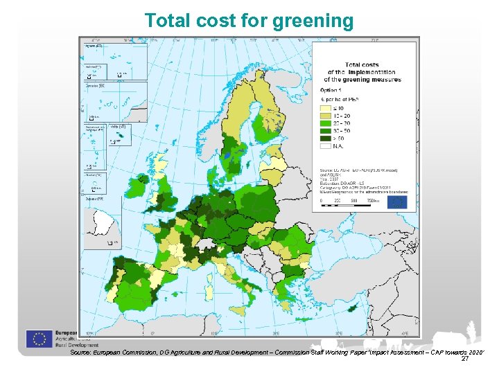 Total cost for greening Source: European Commission, DG Agriculture and Rural Development – Commission