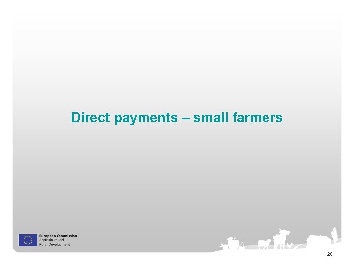 Direct payments – small farmers 28 