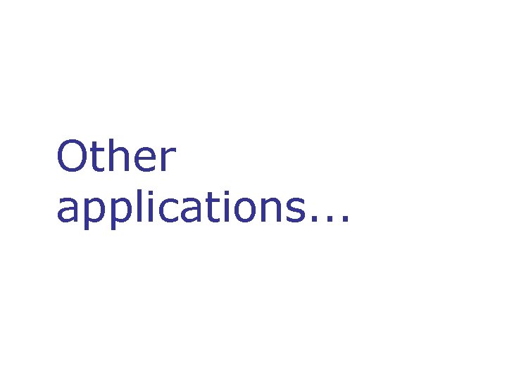 Other applications. . . 