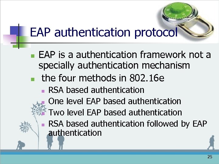 EAP authentication protocol n n EAP is a authentication framework not a specially authentication
