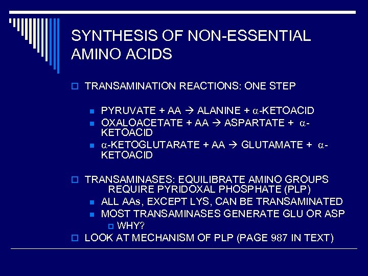 Amino Acid Biosynthesis Non Essential Amino Acids Single Carbon 1587