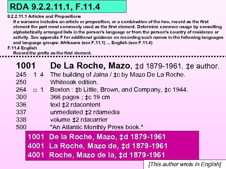 RDA 9. 2. 2. 11. 1, F. 11. 4 9. 2. 2. 11. 1