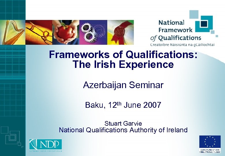 Frameworks of Qualifications: The Irish Experience Azerbaijan Seminar Baku, 12 th June 2007 Stuart