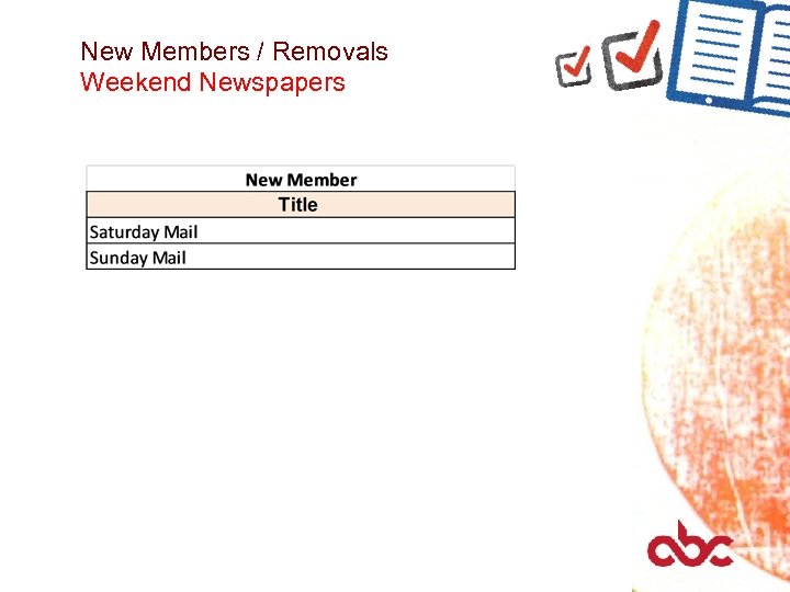 New Members / Removals Weekend Newspapers 