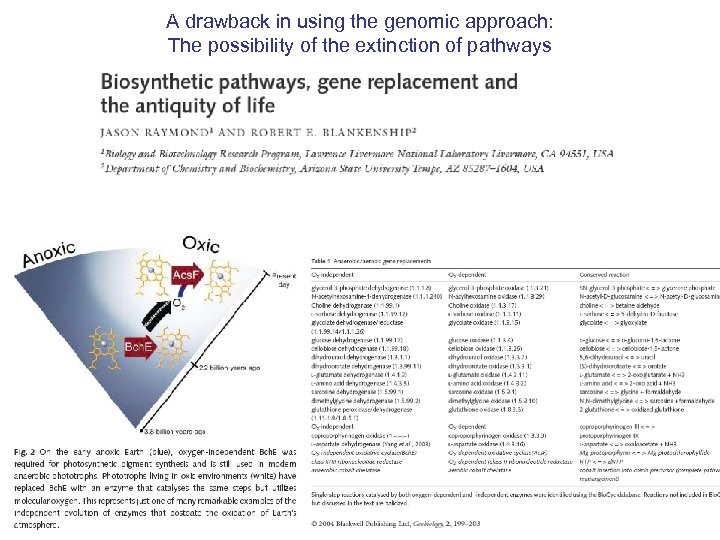 A drawback in using the genomic approach: The possibility of the extinction of pathways
