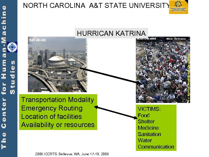 NORTH CAROLINA A&T STATE UNIVERSITY HURRICAN KATRINA Transportation Modality Emergency Routing Location of facilities