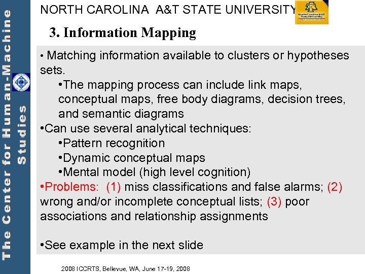 NORTH CAROLINA A&T STATE UNIVERSITY 3. Information Mapping • Matching information available to clusters