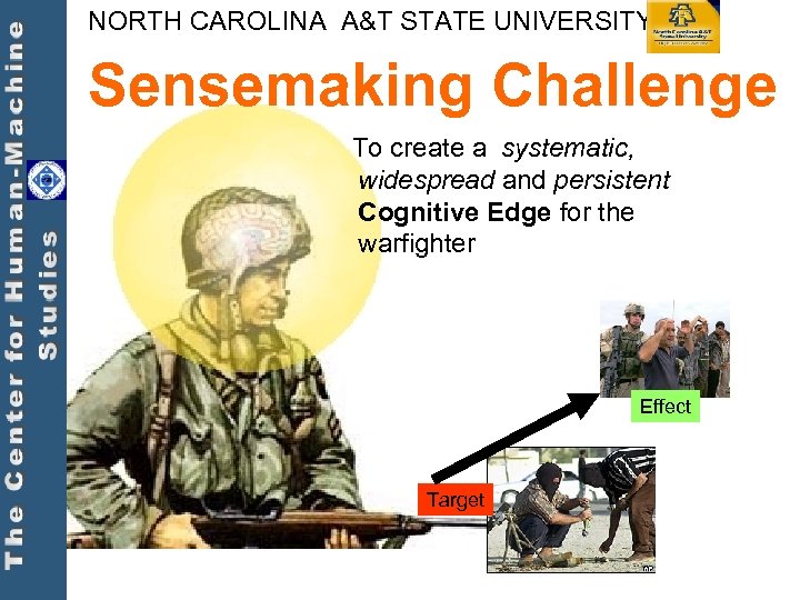 NORTH CAROLINA A&T STATE UNIVERSITY Sensemaking Challenge To create a systematic, widespread and persistent