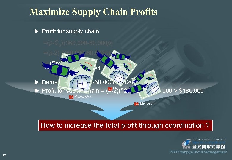 Maximize Supply Chain Profits ► Profit for supply chain =(p-Cs) (360, 000 -60, 000