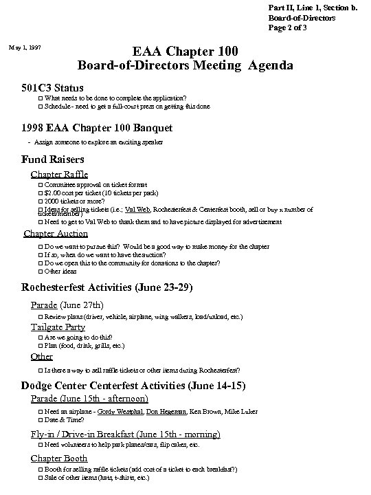 Part II, Line 1, Section b. Board-of-Directors Page 2 of 3 EAA Chapter 100