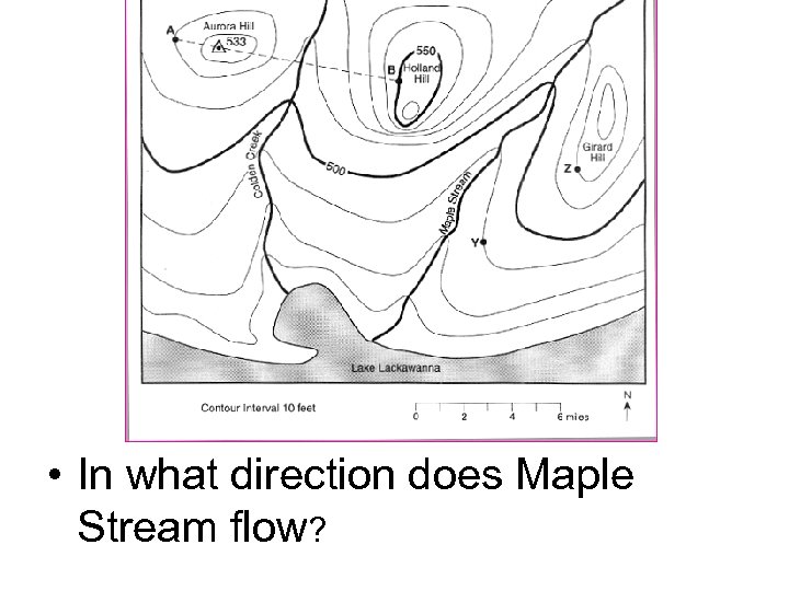  • In what direction does Maple Stream flow? 