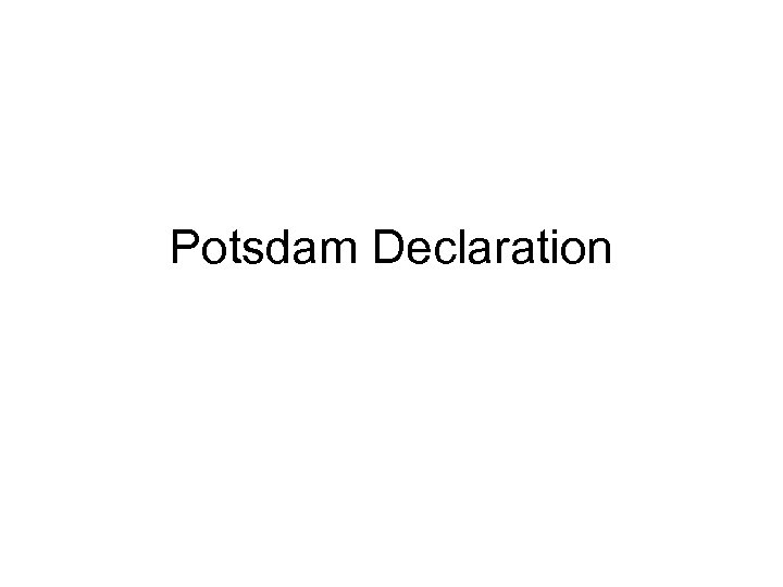Potsdam Declaration 