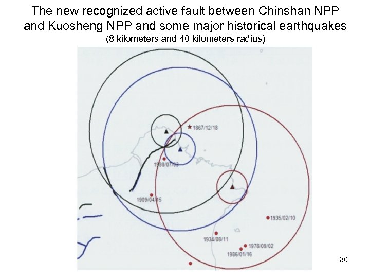 The new recognized active fault between Chinshan NPP and Kuosheng NPP and some major
