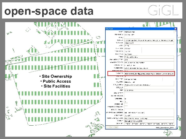 open-space data • Site Ownership • Public Access • Site Facilities 