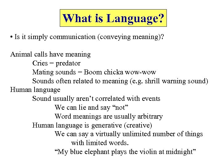 Convey meaning. Conveying meaning.