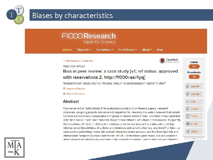 Biases by characteristics 