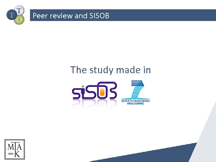 Peer review and SISOB The study made in 