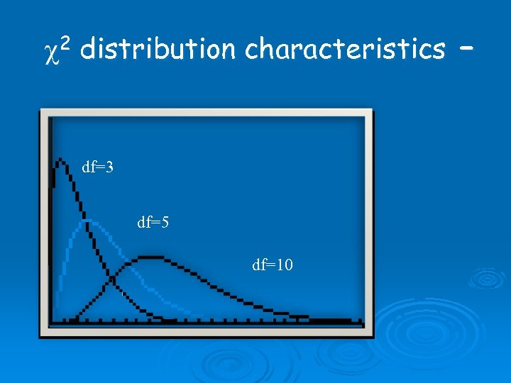 c 2 distribution characteristics – df=3 df=5 df=10 