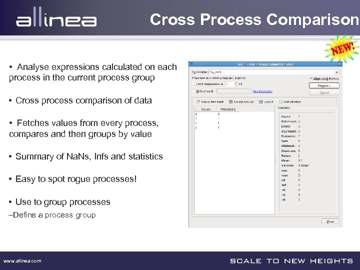 Cross Process Comparison • Analyse expressions calculated on each process in the current process