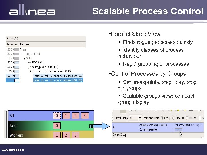 Scalable Process Control • Parallel Stack View • Finds rogue processes quickly • Identify