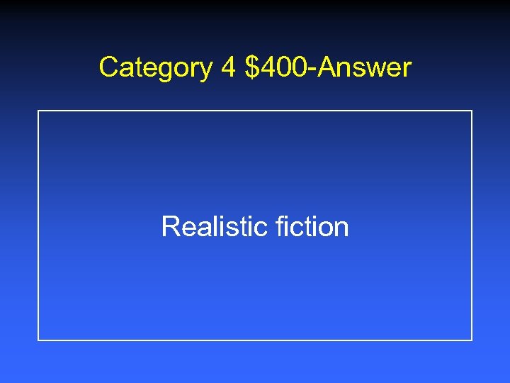 Category 4 $400 -Answer Realistic fiction 