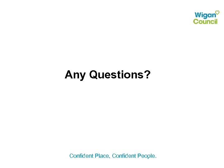 Any Questions? Confident Place, Confident People. 