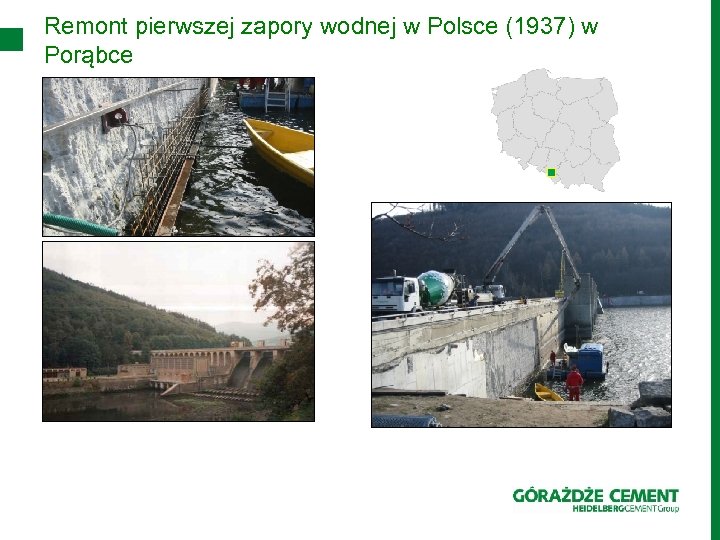 Remont pierwszej zapory wodnej w Polsce (1937) w Porąbce 